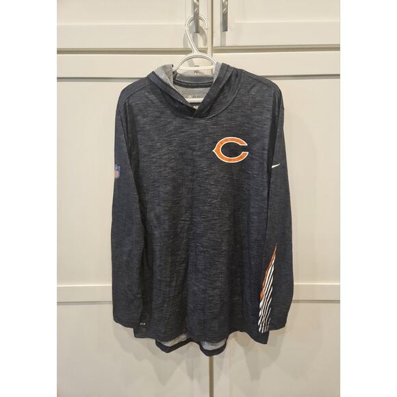 Nike Men's Chicago Bears Dri-Fit NFL On-Field Hoodie Lightweight Size L Blue - Picture 1 of 4